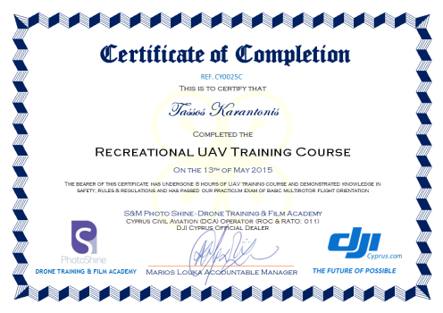 certificate - PS Drone Academy